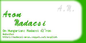 aron madacsi business card